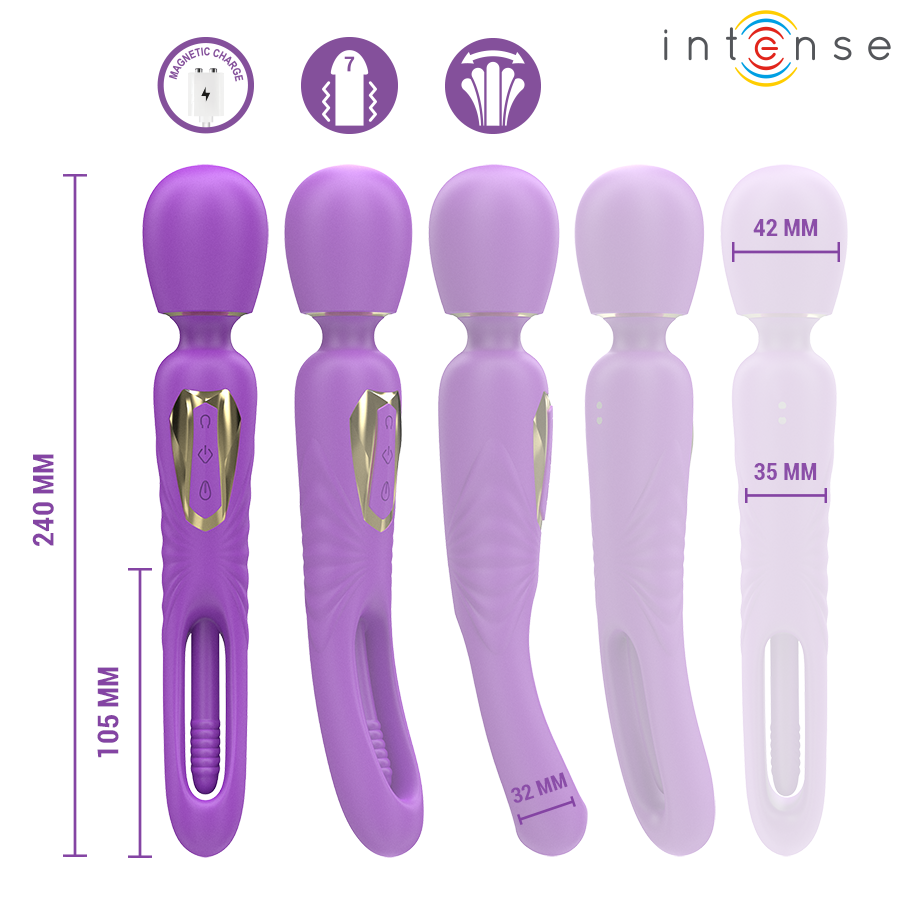 INTENSE - BACCHETTA VIBRANTE CHRISTY CON LINGUA MOBILE - INTENSE FUN | Lingerie Harness Boutique