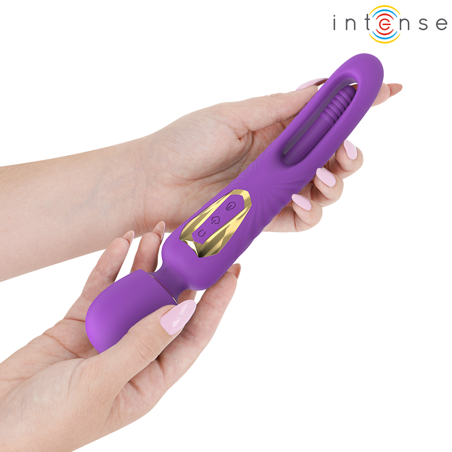 INTENSE - BACCHETTA VIBRANTE CHRISTY CON LINGUA MOBILE - INTENSE FUN | Lingerie Harness Boutique