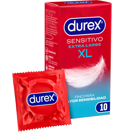 DUREX - PRESERVATIVI SENSITIVE XL 10 UNITÀ - DUREX CONDOMS | Lingerie Harness Boutique