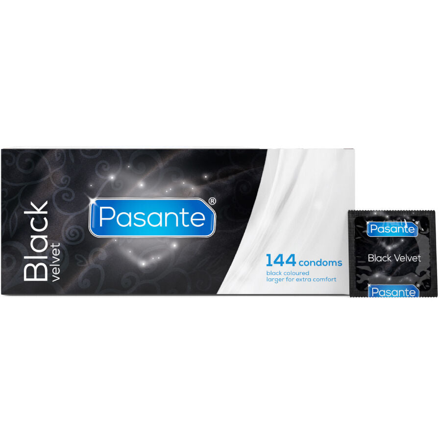 PASANTE - PRESERVATIVI IN VELLUTO NERO SCATOLA DA 144 UNITÀ - PASANTE | Lingerie Harness Boutique