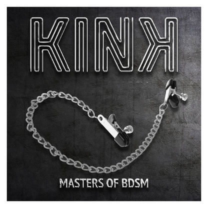 KINK - MORSETTI PER CAPEZZOLI A CATENA PIATTA ARGENTO 34 CM - KINK NIPPLE GRIP | Lingerie Harness Boutique