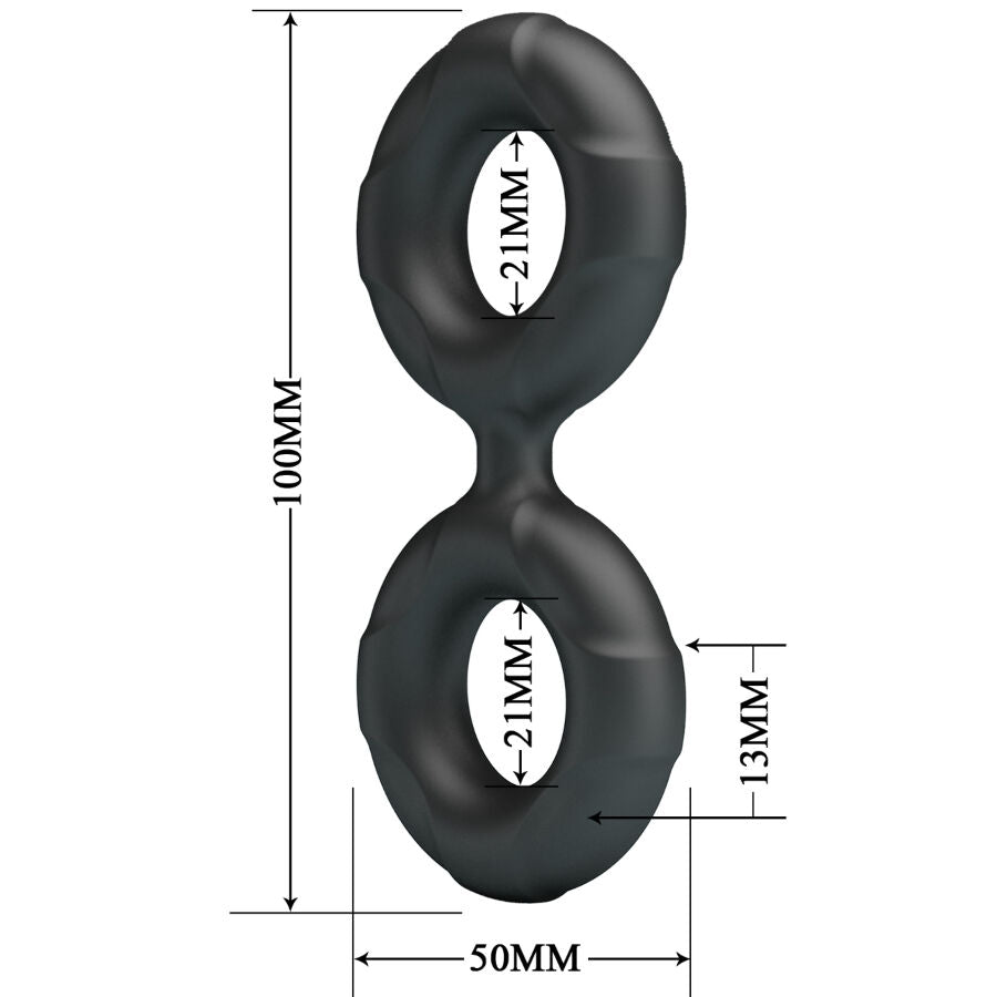 CRAZY BULL - RADWAN DOPPIO ANELLO IN SILICONE MODELLO 19 - CRAZY BULL | Lingerie Harness Boutique
