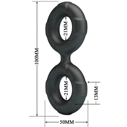 CRAZY BULL - RADWAN DOPPIO ANELLO IN SILICONE MODELLO 19 - CRAZY BULL | Lingerie Harness Boutique