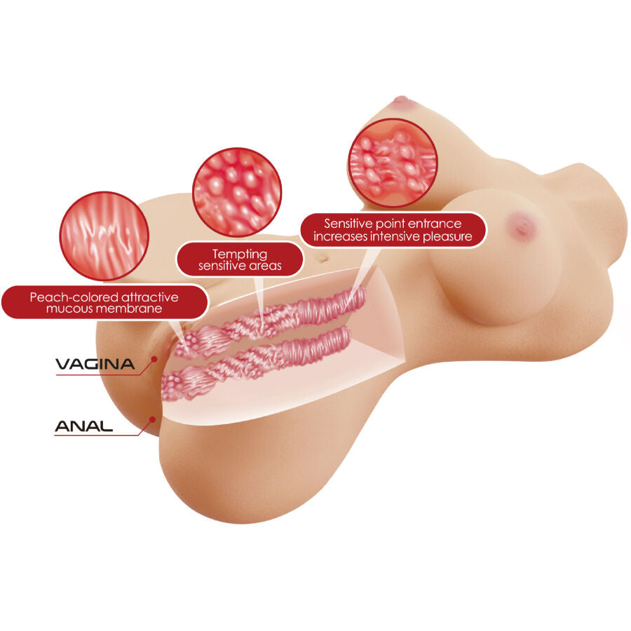 CRAZY BULL - HETTY TORSO FEMMINILE REALISTICO VAGINA E ANALE 1,9 KG - CRAZY BULL | Lingerie Harness Boutique