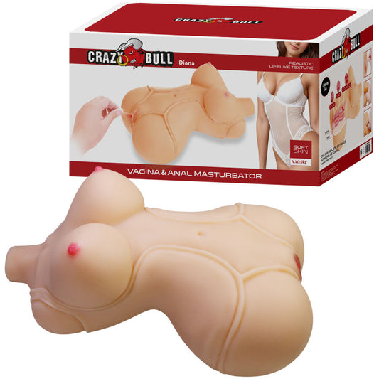 CRAZY BULL - DIANA TORSO FEMMINILE REALISTICO VAGINA E ANALE 5 KG - CRAZY BULL | Lingerie Harness Boutique