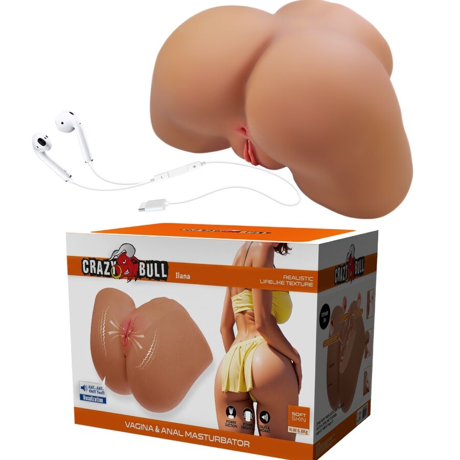 CRAZY BULL - ILANA VIBRATORE E SUCCHIATORE REALISTICO PER POLSO FEMMINILE CON SUONO 6,8 KG - CRAZY BULL | Lingerie Harness Boutique
