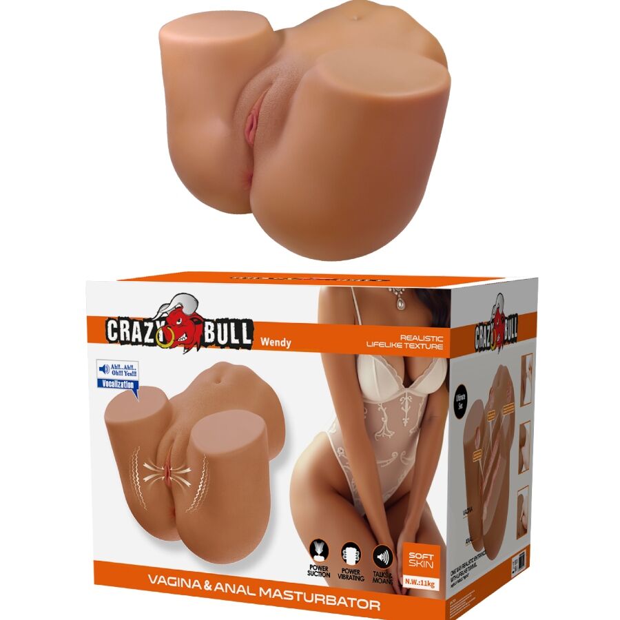 CRAZY BULL - WENDY VIBRATORE E SUCCHIATORE REALISTICO PER POLSO FEMMINILE CON SUONO 11 KG - CRAZY BULL | Lingerie Harness Boutique