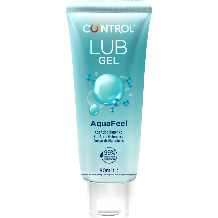 CONTROL - LUBRIFICANTE AQUAFEEL CON ACIDO IALURONICO 80 ML - CONTROL LUBES | Lingerie Harness Boutique