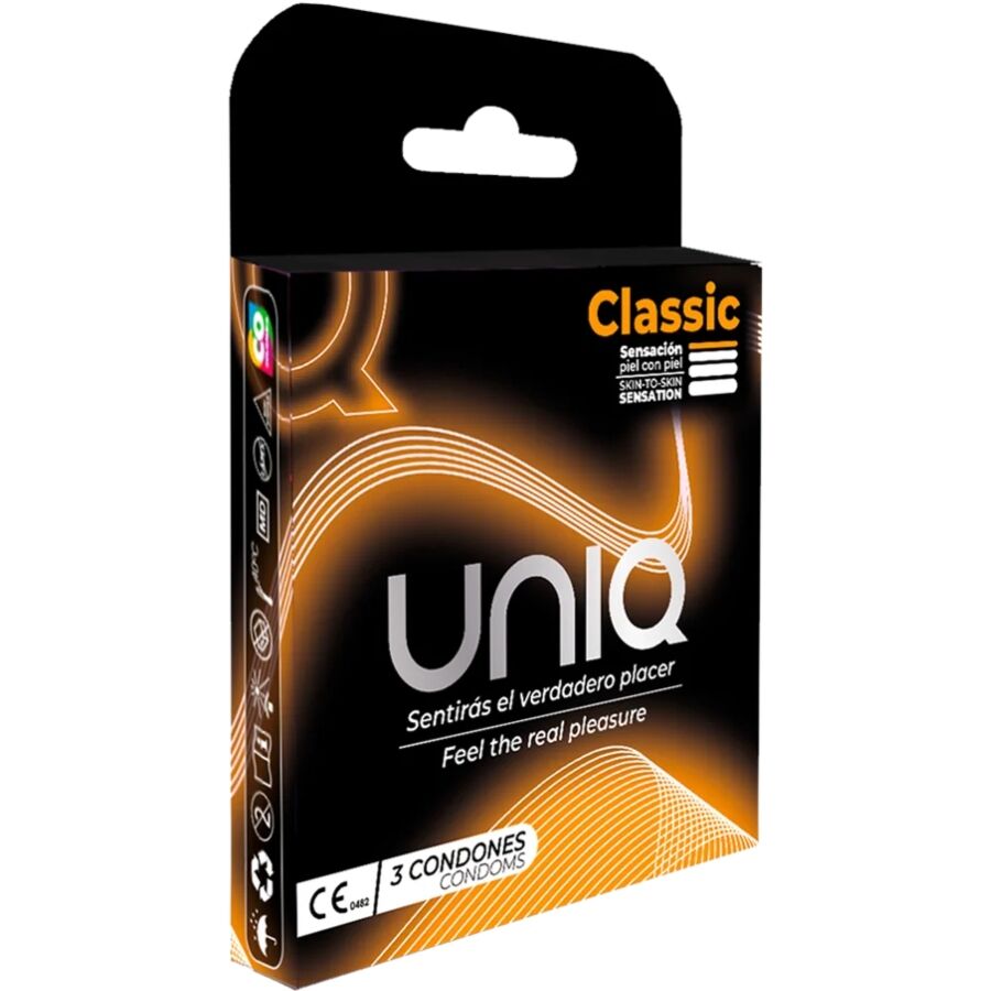 UNIQ - PRESERVATIVO SENZA LATTICE CLASSIC 3 UNITÀ - UNIQ | Lingerie Harness Boutique
