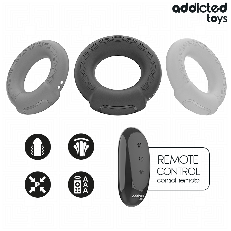 ADDICTED TOYS - ANELLO PER IL PENE VIBRANTE CON EFFETTO RISCALDANTE E TELECOMANDO - ADDICTED TOYS | Lingerie Harness Boutique