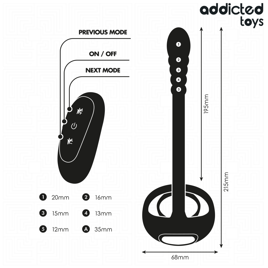 ADDICTED TOYS - ANELLO VIBRANTE PER IL PENE CON TELECOMANDO P-SPOT - ADDICTED TOYS | Lingerie Harness Boutique