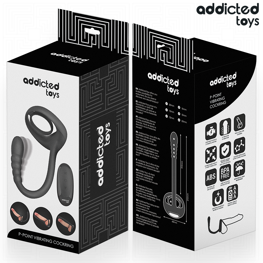 ADDICTED TOYS - ANELLO VIBRANTE PER IL PENE CON TELECOMANDO P-SPOT - ADDICTED TOYS | Lingerie Harness Boutique