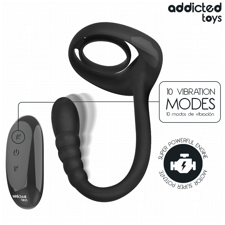 ADDICTED TOYS - ANELLO VIBRANTE PER IL PENE CON TELECOMANDO P-SPOT - ADDICTED TOYS | Lingerie Harness Boutique