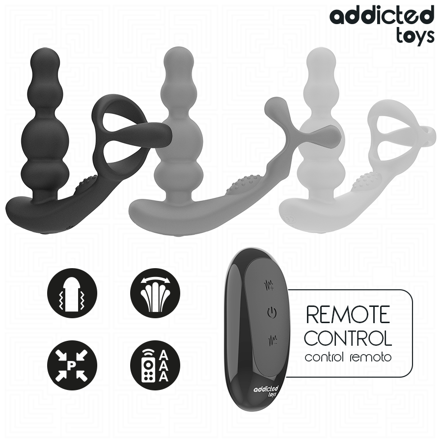 ADDICTED TOYS - MASSAGGIATORE PROSTATICO ROTANTE CON TELECOMANDO - ADDICTED TOYS | Lingerie Harness Boutique