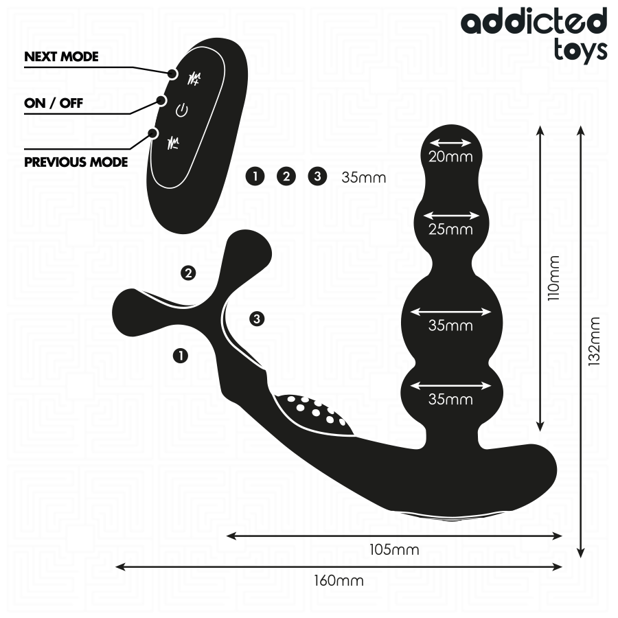ADDICTED TOYS - MASSAGGIATORE PROSTATICO ROTANTE CON TELECOMANDO - ADDICTED TOYS | Lingerie Harness Boutique