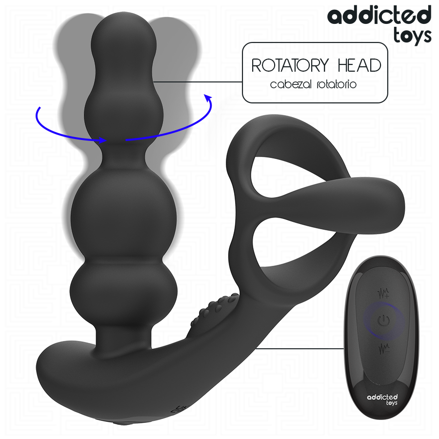 ADDICTED TOYS - MASSAGGIATORE PROSTATICO ROTANTE CON TELECOMANDO - ADDICTED TOYS | Lingerie Harness Boutique