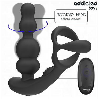 ADDICTED TOYS - MASSAGGIATORE PROSTATICO ROTANTE CON TELECOMANDO - ADDICTED TOYS | Lingerie Harness Boutique