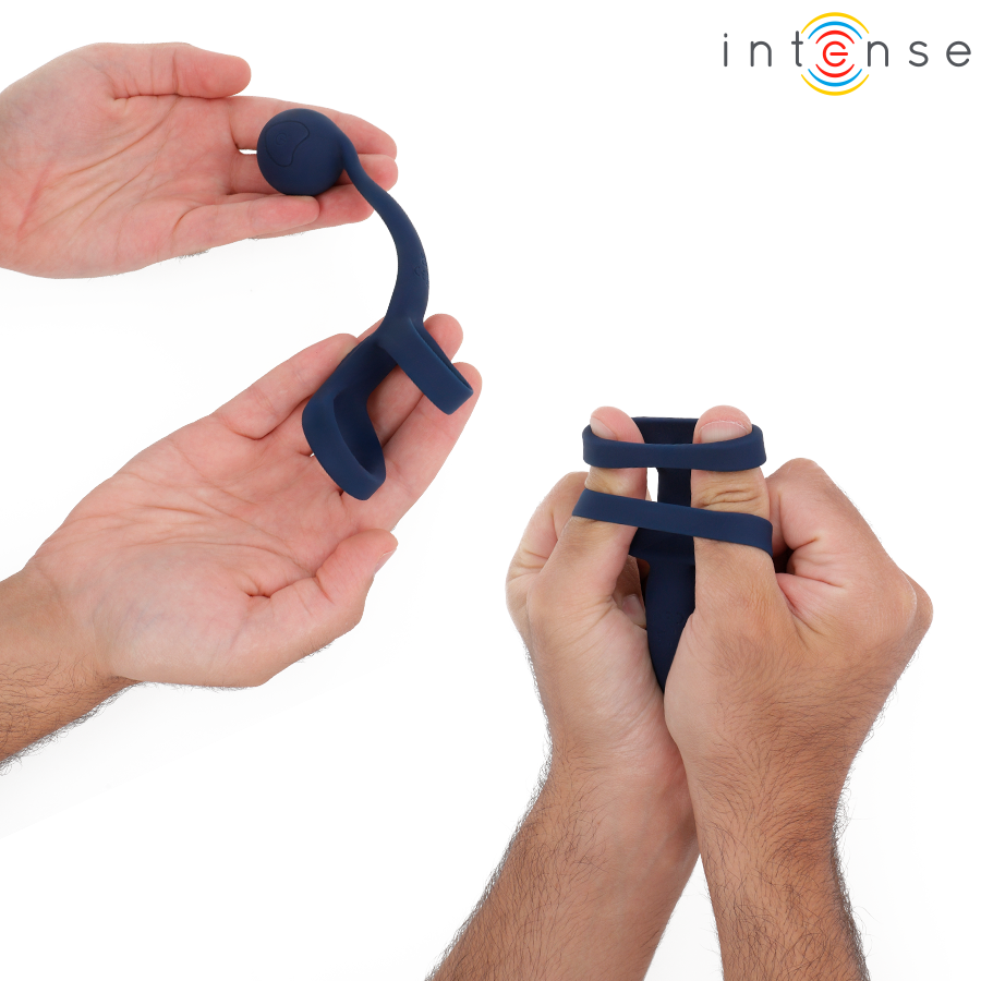 INTENSE - ANELLO FALLICO TYSON CON PALLA VIBRANTE Ø 3,2 CM - INTENSE FUN | Lingerie Harness Boutique