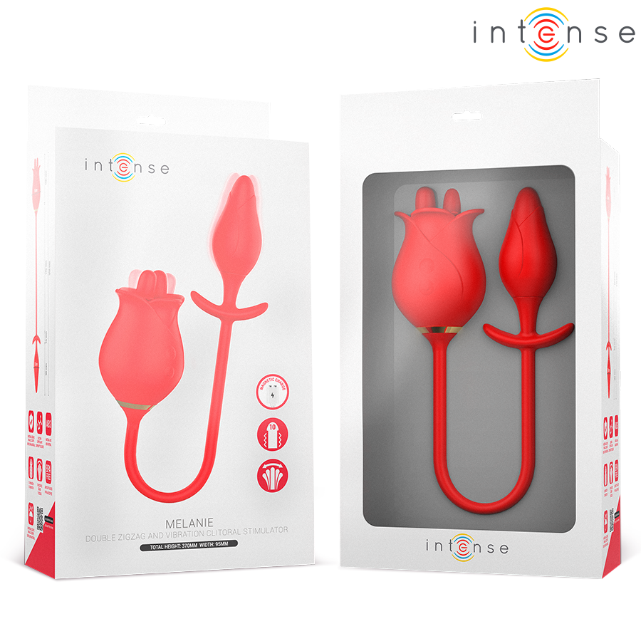 INTENSE - MELANIE STIMOLATORE DOPPIO PER CLITORIDE CON LINGUA A ZIGZAG - INTENSE FUN | Lingerie Harness Boutique
