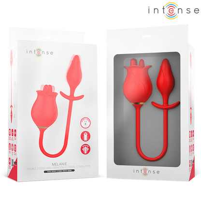 INTENSE - MELANIE STIMOLATORE DOPPIO PER CLITORIDE CON LINGUA A ZIGZAG - INTENSE FUN | Lingerie Harness Boutique