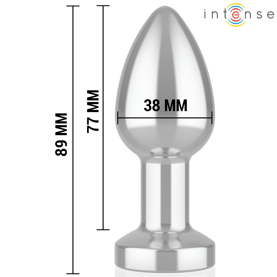INTENSE - PLUG ANALE VIBRANTE IN METALLO CON LUCI LED E TELECOMANDO - TAGLIA M - INTENSE ANAL TOYS | Lingerie Harness Boutique