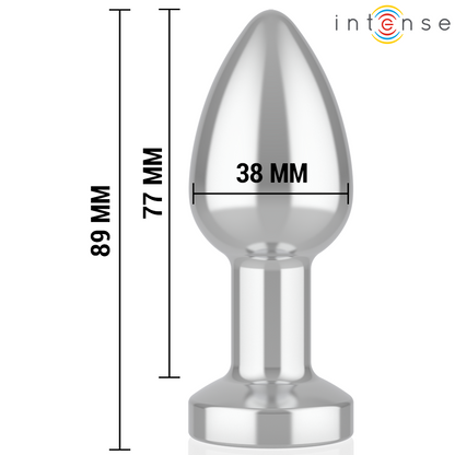 INTENSE - PLUG ANALE VIBRANTE IN METALLO CON LUCI LED E TELECOMANDO - TAGLIA M - INTENSE ANAL TOYS | Lingerie Harness Boutique