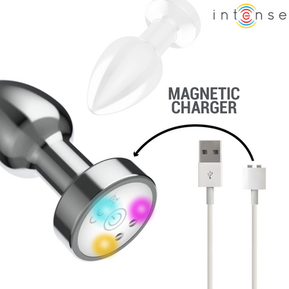 INTENSE - PLUG ANALE VIBRANTE IN METALLO CON LUCI LED E TELECOMANDO - TAGLIA M - INTENSE ANAL TOYS | Lingerie Harness Boutique