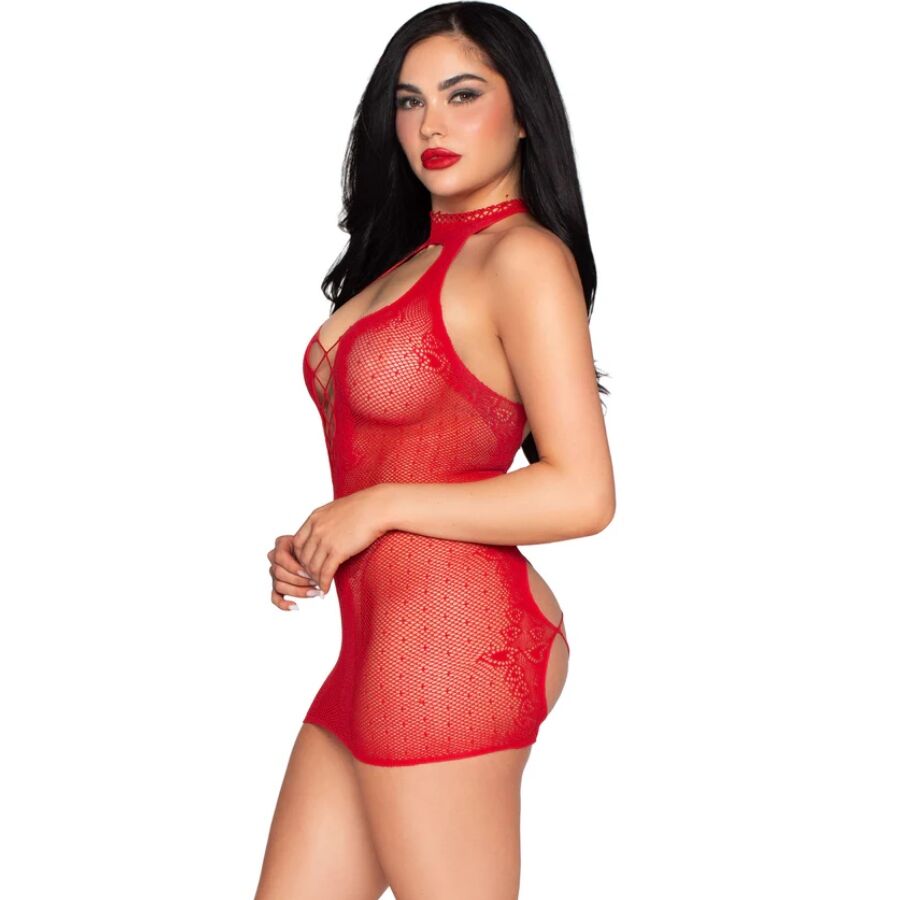 LEG AVENUE - 81675 MINI ABITO CON SCOLLO A V NERO - TAGLIA UNICA - LEG AVENUE DRESSES | Lingerie Harness Boutique