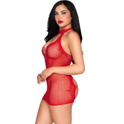 LEG AVENUE - 81675 MINI ABITO CON SCOLLO A V NERO - TAGLIA UNICA - LEG AVENUE DRESSES | Lingerie Harness Boutique