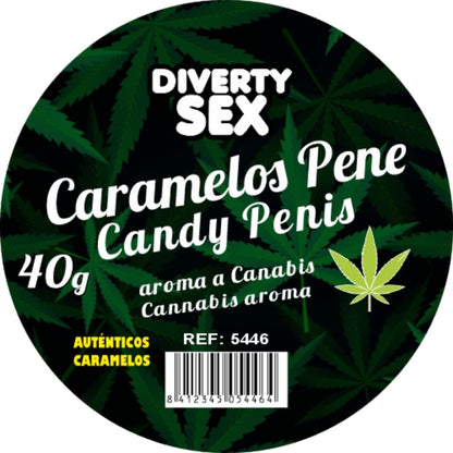 DIABLO GOLOSO - 20 CARAMELLE PER PENE AROMA CANNABIS - DIABLO GOLOSO | Lingerie Harness Boutique
