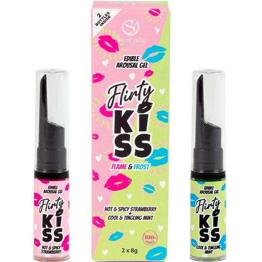 SECRETPLAY - GEL PER BACI CIVATRICI CON EFFETTI SESSUALI ORALI FRAGOLA E MENTA 2 x 8 GR - SECRETPLAY COSMETIC | Lingerie Harness Boutique
