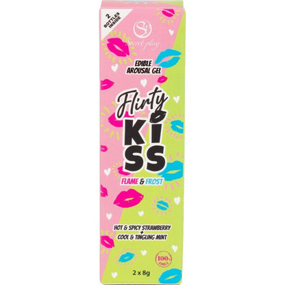 SECRETPLAY - GEL PER BACI CIVATRICI CON EFFETTI SESSUALI ORALI FRAGOLA E MENTA 2 x 8 GR - SECRETPLAY COSMETIC | Lingerie Harness Boutique