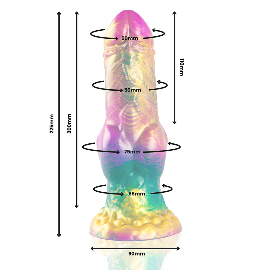 EPIC - DILDO IRIS CON TESTICOLI ARCOBALENO DI PIACERE - EPIC | Lingerie Harness Boutique