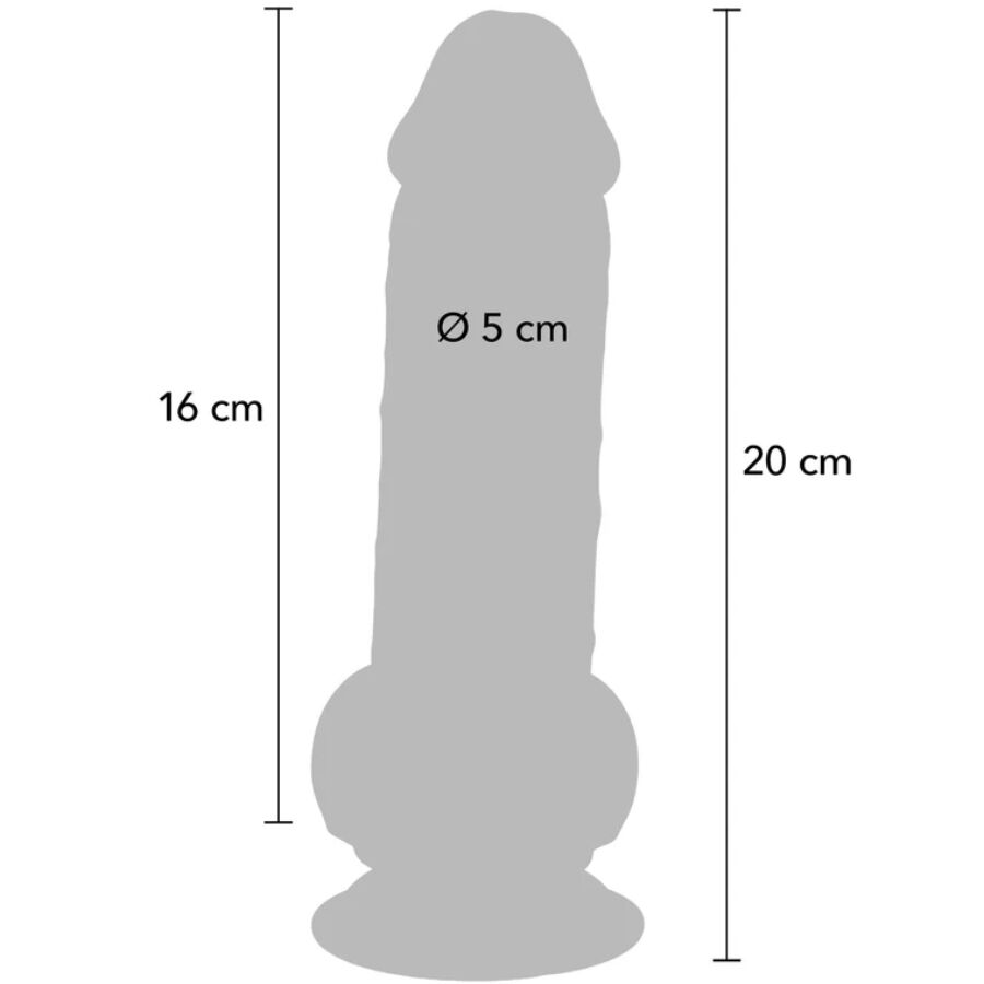 GET REAL - PENE REALISTICO DELUXE CON TESTICOLI EXTRA SPESSI 20 CM - GET REAL | Lingerie Harness Boutique