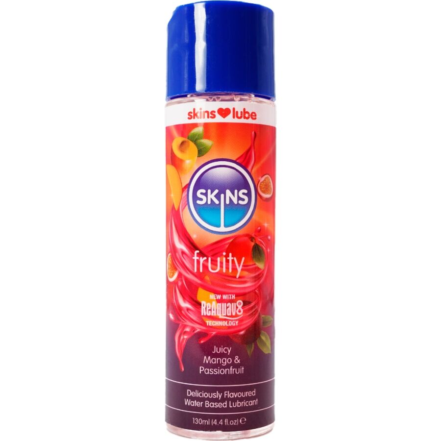 SKINS - LUBRIFICANTE FRUTTATO A BASE D'ACQUA MANGO E FRUTTO DELLA PASSIONE 130 ML - SKINS | Lingerie Harness Boutique