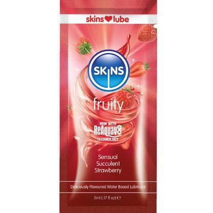 SKINS - LUBRIFICANTE FRUTTATO A BASE D'ACQUA FRAGOLA MONODOSE 5 ML - SKINS | Lingerie Harness Boutique