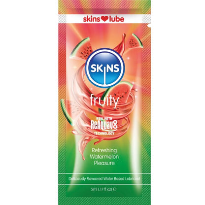SKINS - LUBRIFICANTE FRUTTATO A BASE D'ACQUA ANGURIA MONODOSE 5 ML - SKINS | Lingerie Harness Boutique