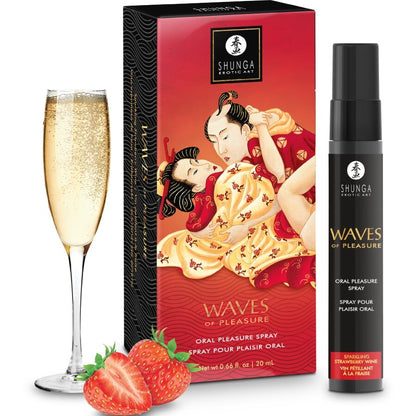 SHUNGA - WAVES PLEASURE SPRAY ORALE SEDUCENTE FRAGOLA 20 ML - SHUNGA APHRODISIACS | Lingerie Harness Boutique