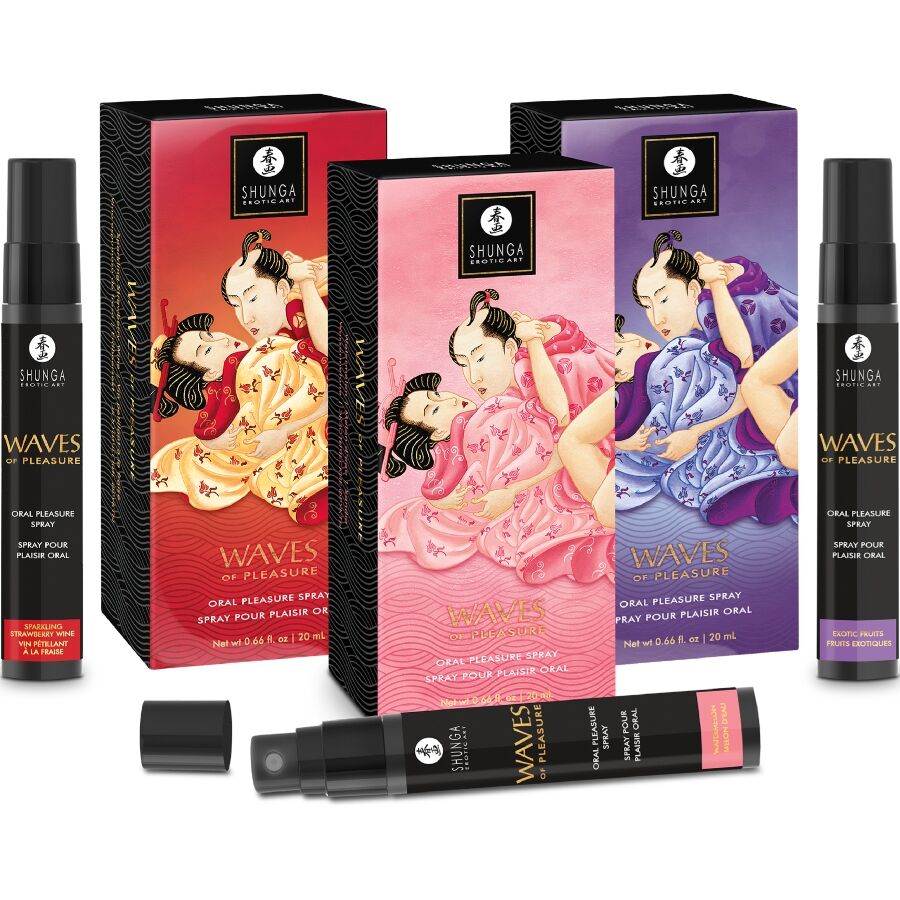 SHUNGA - WAVES PLEASURE SPRAY ORALE SEDUCENTE FRAGOLA 20 ML - SHUNGA APHRODISIACS | Lingerie Harness Boutique