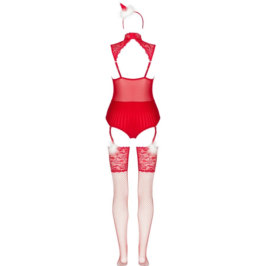LIVCO CORSETTI FASHION - LIMPID SNOWFLAKES LC 90604 BODY + CALZE + CERCHIETTO NATALIZIO S/M - LIVCO CORSETTI SETS | Lingerie Harness Boutique