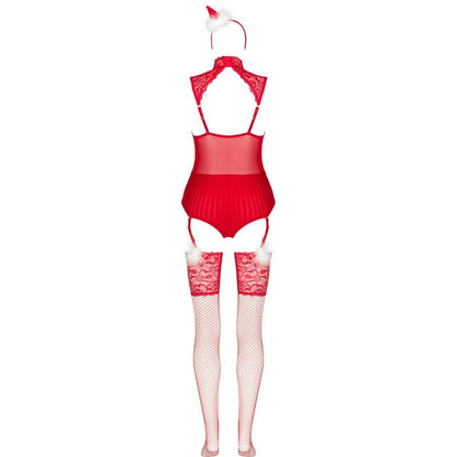 LIVCO CORSETTI FASHION - LIMPID SNOWFLAKES LC 90604 BODY + CALZE + CERCHIETTO NATALIZIO S/M - LIVCO CORSETTI SETS | Lingerie Harness Boutique