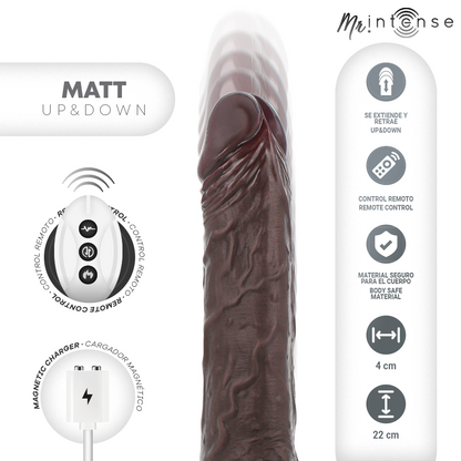 MR INTENSE - MATT REALISTICO MULTIFUNZIONE CON VIBRAZIONE SU E GIÙ TELECOMANDO 22 CM -O- 4 CM - MR. INTENSE | Lingerie Harness Boutique