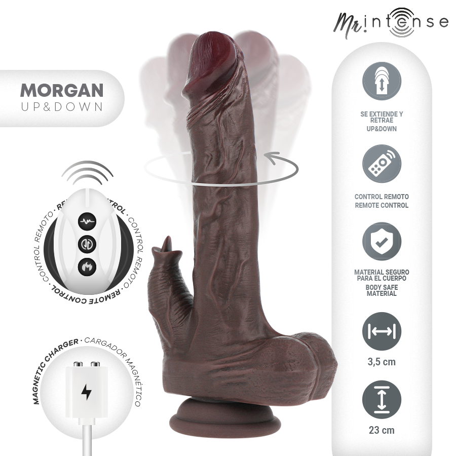 MR INTENSE - MORGAN PENE REALISTICO TELECOMANDO 23 CM -O- 3,5 CM - MR. INTENSE | Lingerie Harness Boutique