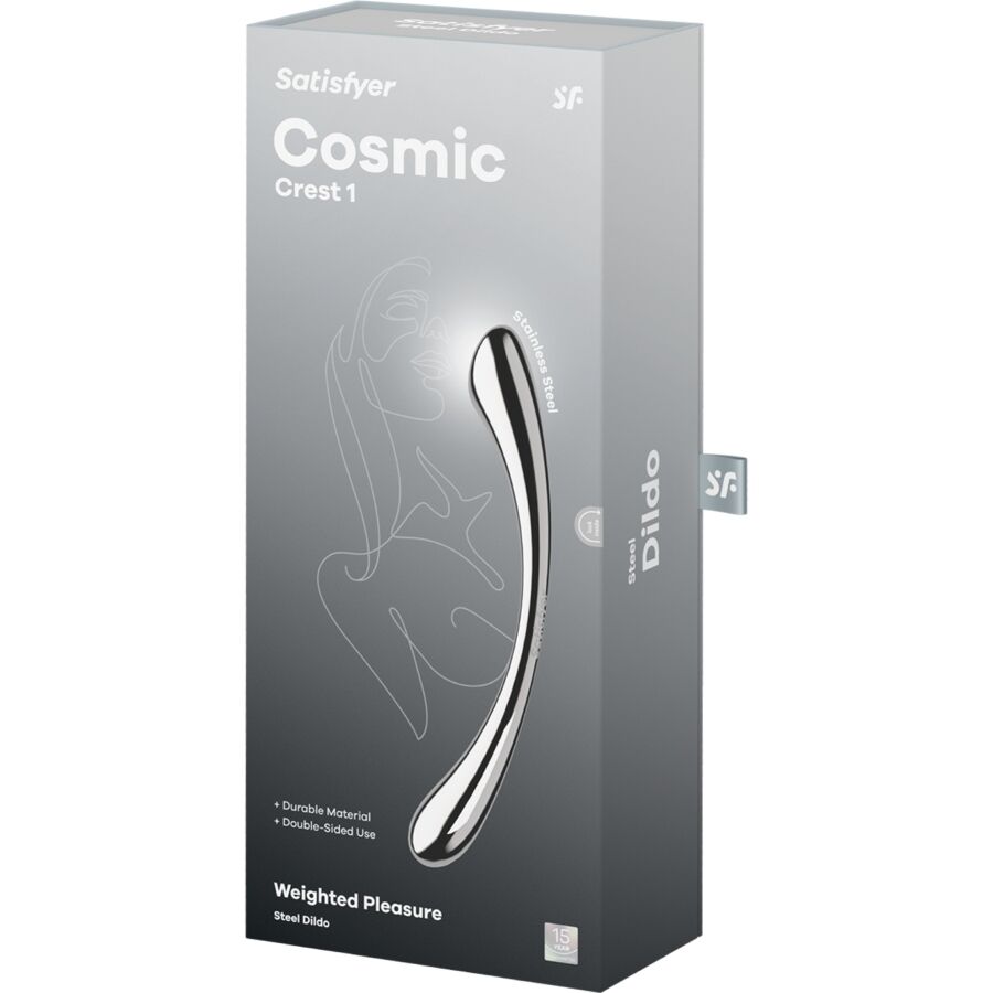 SATISFYER - DILDO A DOPPIA ESTREMITÀ IN ACCIAIO INOX COSMIC CREST 1 - SATISFYER DILDO | Lingerie Harness Boutique