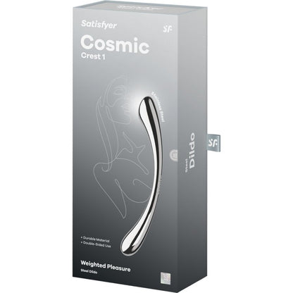 SATISFYER - DILDO A DOPPIA ESTREMITÀ IN ACCIAIO INOX COSMIC CREST 1 - SATISFYER DILDO | Lingerie Harness Boutique