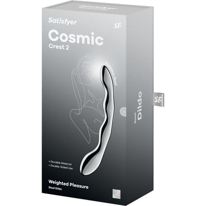 SATISFYER - DILDO A DOPPIA ESTREMITÀ IN ACCIAIO INOX COSMIC CREST 2 - SATISFYER DILDO | Lingerie Harness Boutique