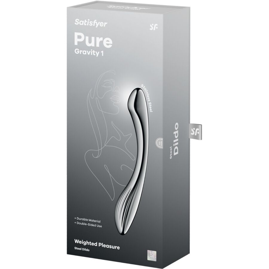 SATISFYER - DILDO A DOPPIA ESTREMITÀ IN ACCIAIO INOX PURE GRAVITY 1 - SATISFYER DILDO | Lingerie Harness Boutique