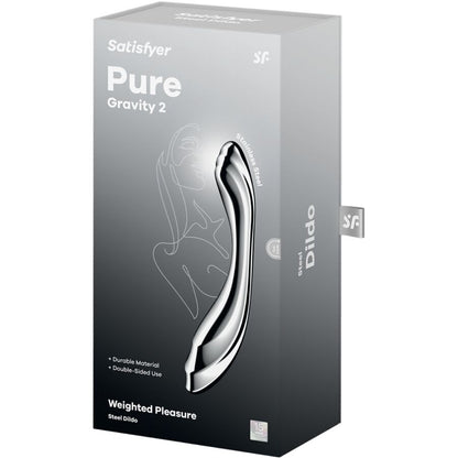 SATISFYER - DILDO A DOPPIA ESTREMITÀ IN ACCIAIO INOX PURE GRAVITY 2 - SATISFYER DILDO | Lingerie Harness Boutique