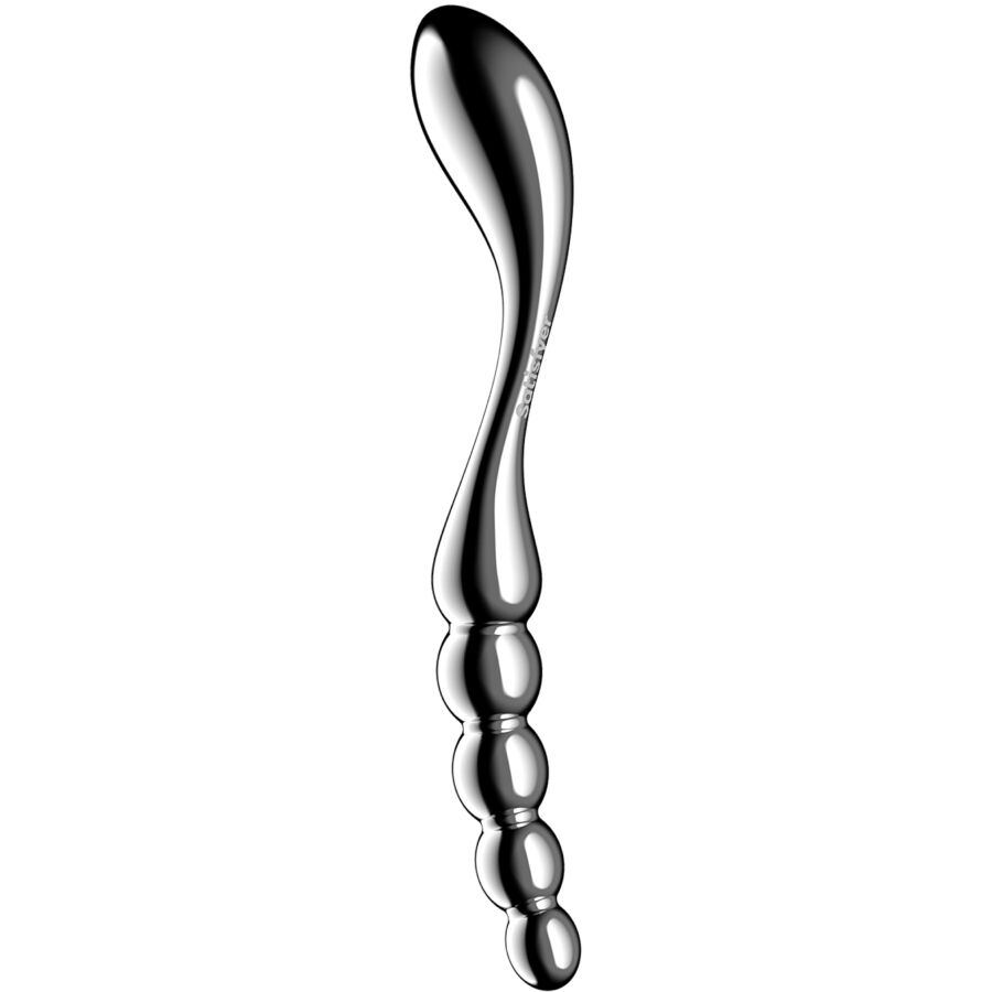SATISFYER - DILDO A DOPPIA ESTREMITÀ IN ACCIAIO INOX STAR FORCE 1 - SATISFYER DILDO | Lingerie Harness Boutique
