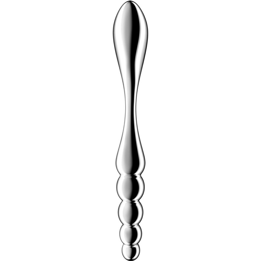SATISFYER - DILDO A DOPPIA ESTREMITÀ IN ACCIAIO INOX STAR FORCE 1 - SATISFYER DILDO | Lingerie Harness Boutique